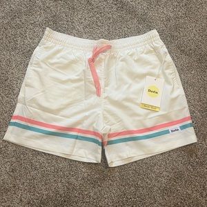 Duvin Men’s Large South Beach Swim Short - White